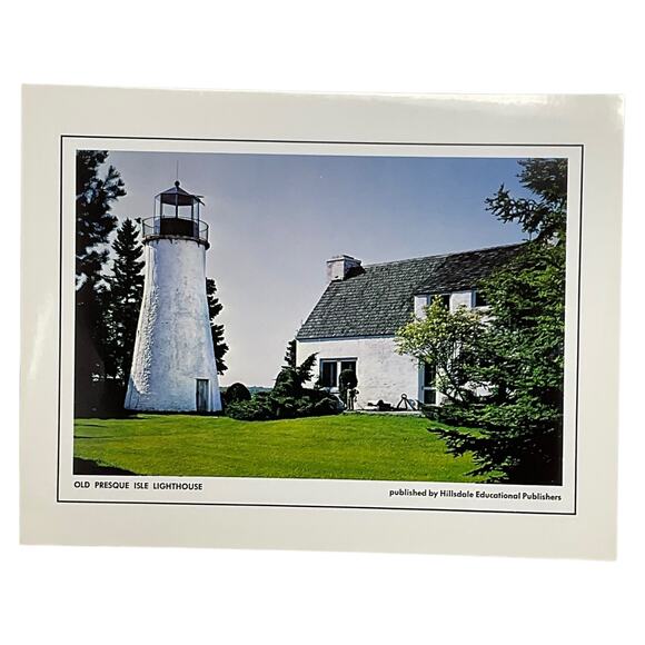 Old Presque Isle Lighthouse Print Hillsdale Publishers Michigan - Picture 2 of 4